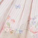 LAPIN HOUSE linen dress in pink color with all over striped design.