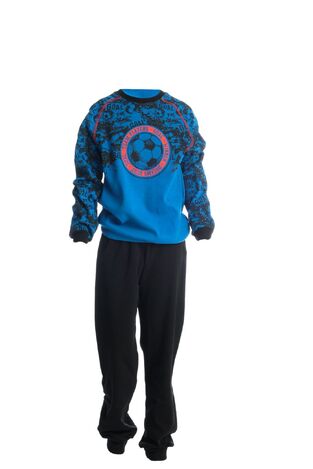 DREAMS pajamas in roux blue with ball print. 