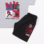 Βαμβακερό σετ TRAX σε γκρι με μαύρο χρώμα.