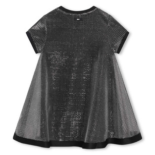 Φόρεμα D.K.N.Y. σε μαύρο χρώμα με αποσπώμενη επένδυση από μεταλιζέ ύφασμα.