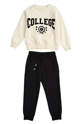 SPRINT tracksuit set in off-white color with "COLLEGE" logo.