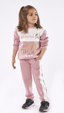 EBITA tracksuit set in pink color with glitter print.