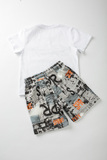 SPRINT shorts set in white color with all over print.