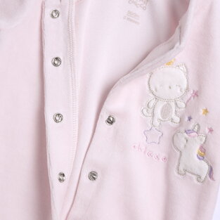 CHICCO velor bodysuit in pink.