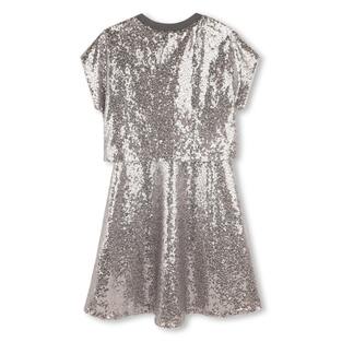 Dress D.K.N.Y. in gray color with sequins.