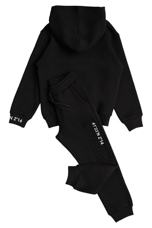 SPRINT tracksuit set in black color with hood.