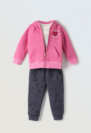 Form set 3 pcs. EVITA in fuchsia color with cardigan.