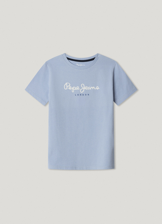 Μπλούζα βαμβακερή Pepe Jeans σε σιέλ χρώμα.