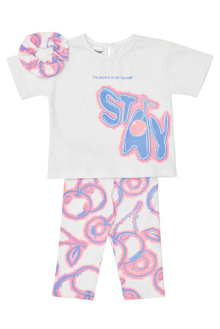 SPRINT leggings set in white with matching hair elastic.