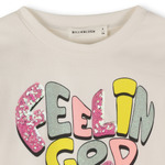 Μπλούζα BILLIEBLUSH σε εκρού χρώμα με ανάγλυφο τύπωμα και παγιέτες.