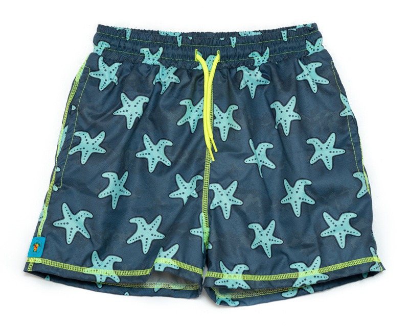 TORTUE bermuda swimsuit with starfish print.