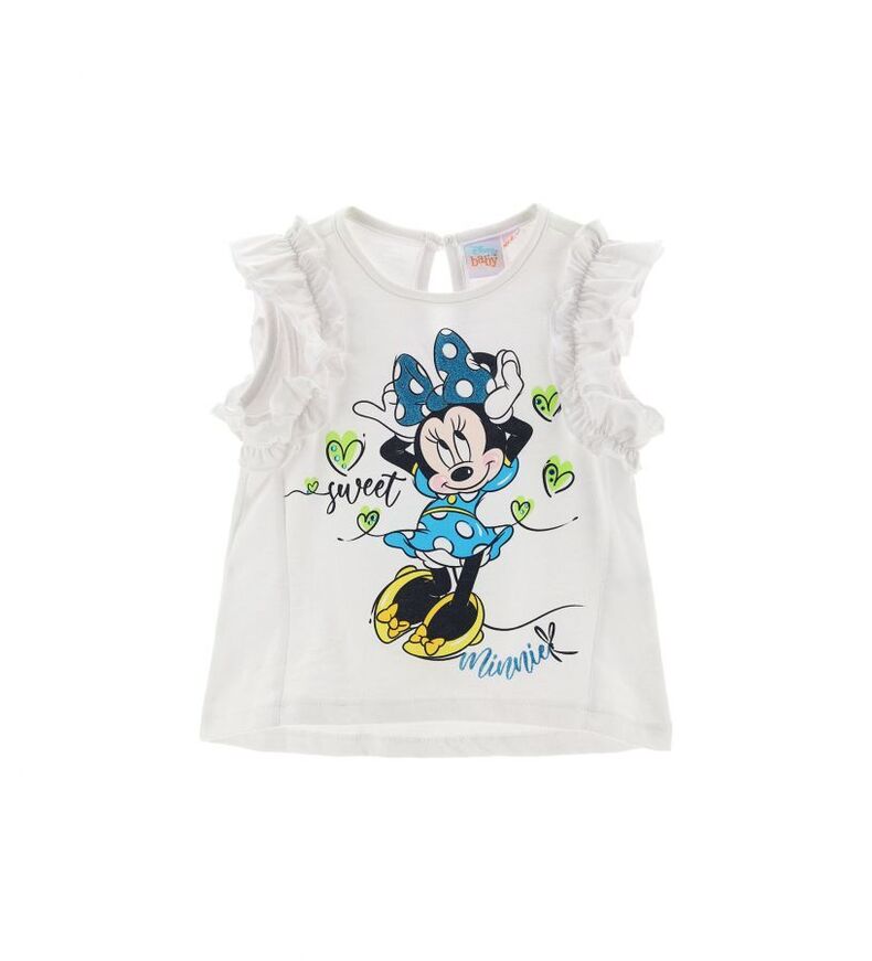 Cotton T-Shirt ORIGINAL MARINES in white color, with MINNIE MOUSE print.