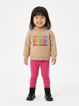TRΑX leggings set in beige and fuchsia.