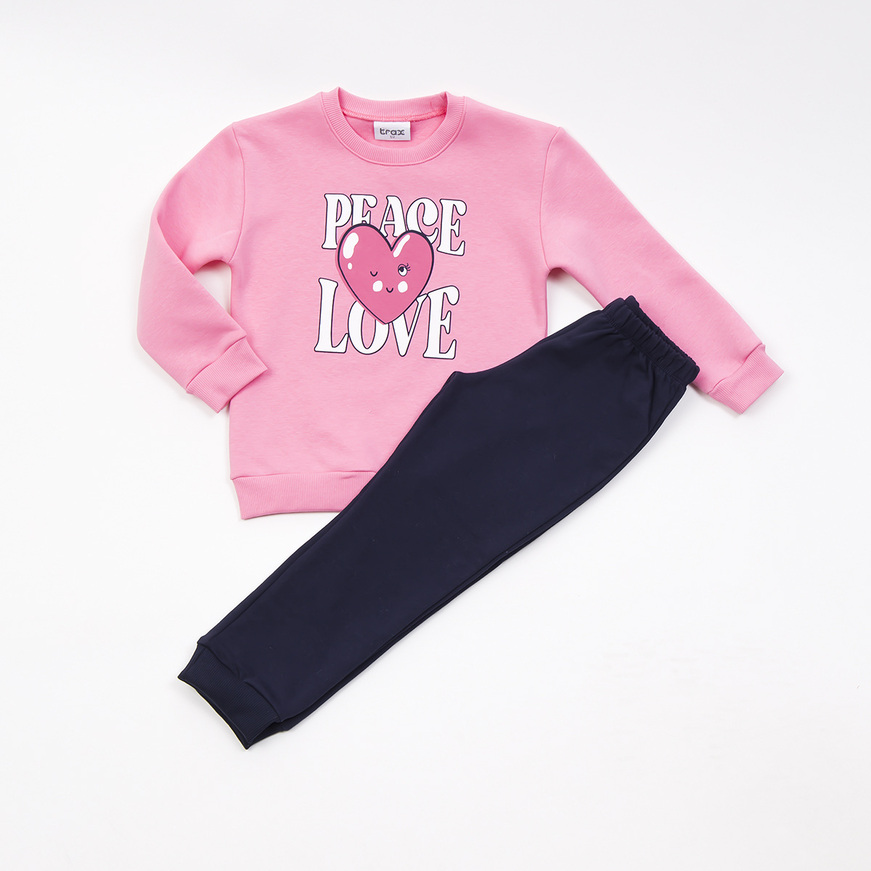 TRAX tracksuit set in pink with embossed print.