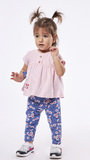Set of EBITA leggings in pink color with floral design.