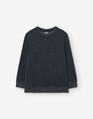LOSAN sweatshirt in dark gray with a round neck.