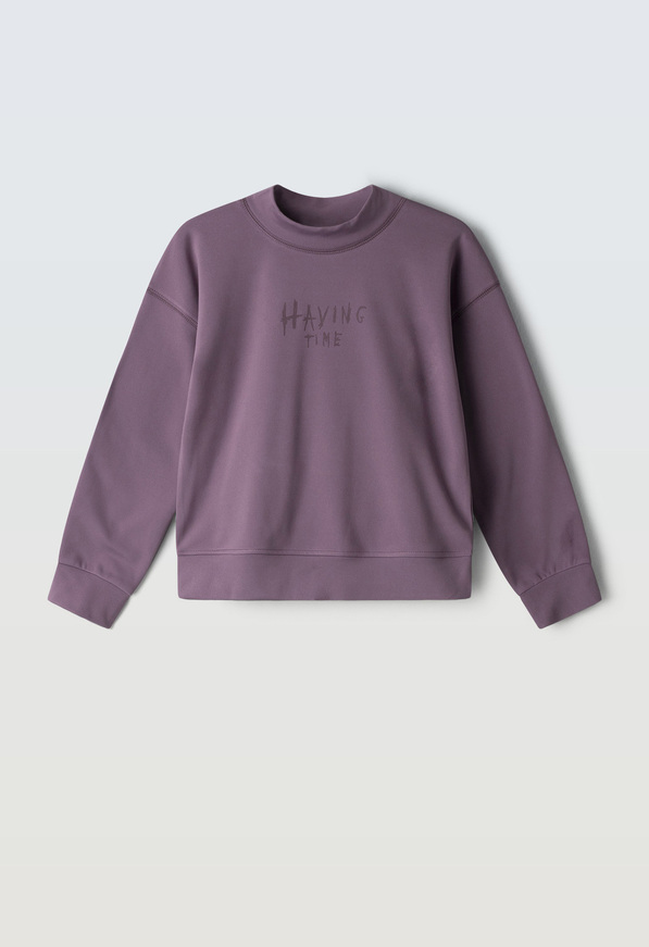 Μπλούζα φούτερ ΕΒΙΤΑ σε μωβ χρώμα.