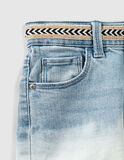 IKKS shorts in blue-white color with belt design.