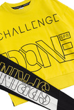 Σετ κολάν SPRINT σε κίτρινο χρώμα με το λογότυπο "CHALLENGE DONE".