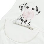 LAPIN HOUSE dress in off-white color with hood and embossed dog print.