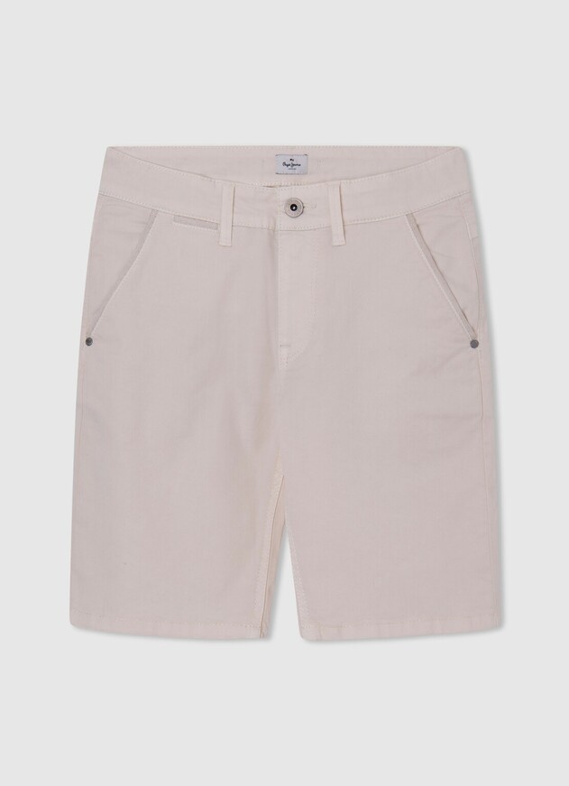 PEPE JEANS bermuda shorts in beige color with elastic on the inside.
