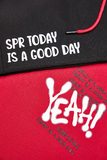 SPRINT shorts set in red with "TODAY IS A GOOD DAY" embossed logo.