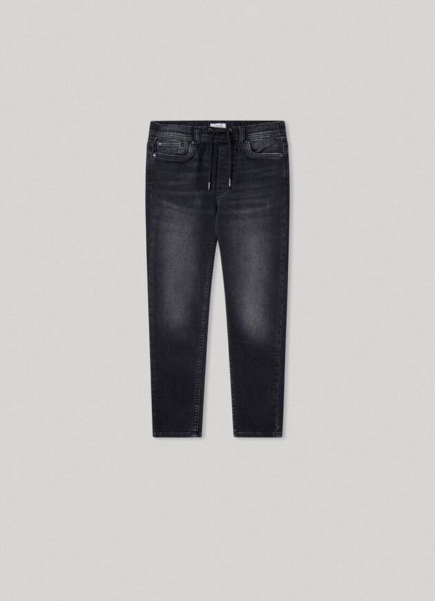 PEPE JEANS jeans in black stonewashed color.