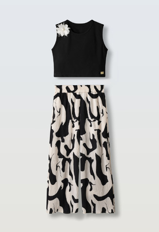 Σετ παντελόνα ΕΒITA σε χρώμα μαύρο με εκρού.