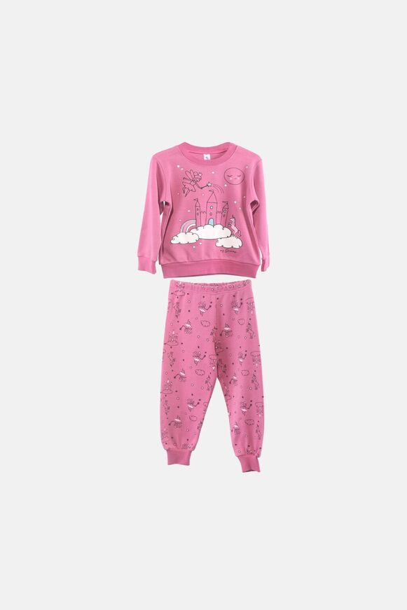 DREAMS pajama in violet color with embossed print.