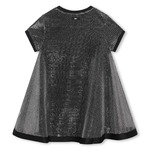 Dress D.K.N.Y. in black color with detachable metallic fabric lining.
