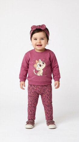 TRAX leggings set in dark pink and matching hairband.
