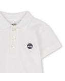 Κοντομάνικη μπλούζα TIMBERLAND τύπου polo, σε χρώμα λευκό.