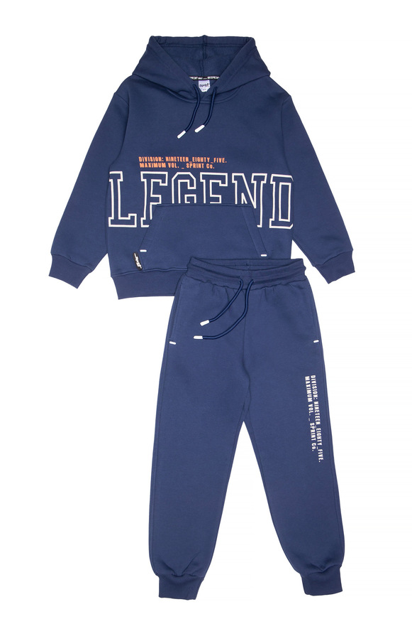 Σετ φόρμας SPRINT με ενσωματωμένη κουκούλα σε μπλε ραφ χρώμα. 