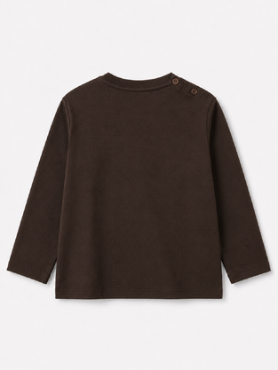 LOSAN cotton blouse in dark brown color.