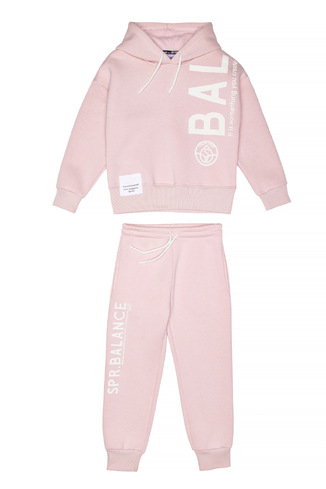 Σετ φόρμας SPRINT σε ανοιχτό ροζ χρώμα με ενσωματωμένη κουκούλα. 