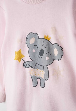 HOMMIES pajamas with matching sleep mask in pink and gray.