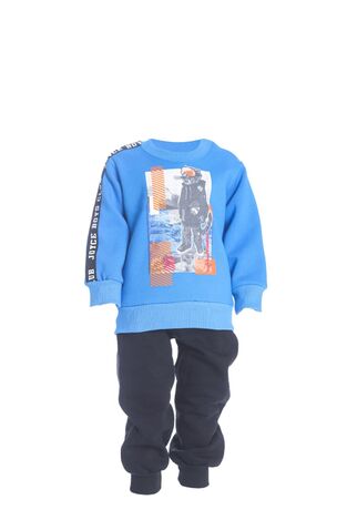 JOYCE tracksuit set in roux blue with embossed print.