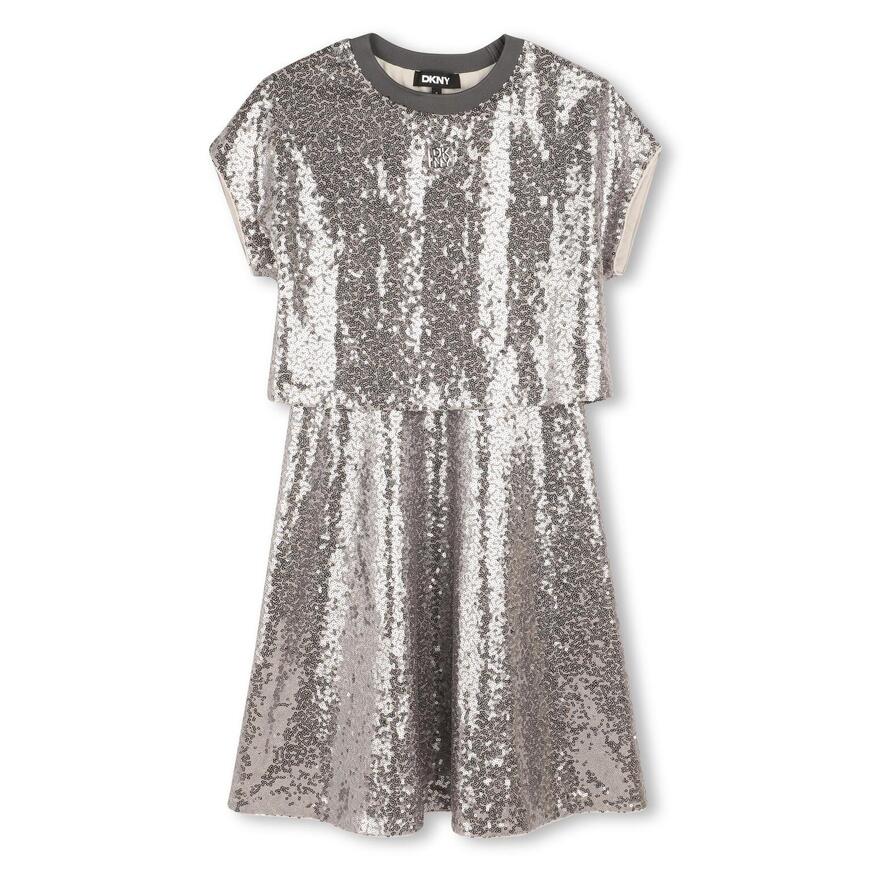 Φόρεμα D.K.N.Y. σε γκρι χρώμα με παγιέτες.