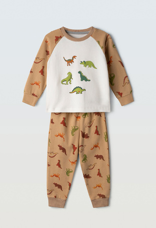 HOMMIES pajama with round neck in beige color.