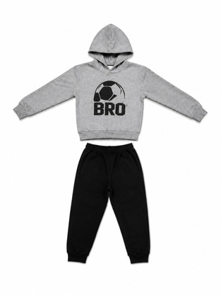 TRAX tracksuit set in gray and black.
