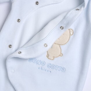 CHICCO velor bodysuit in siel color.