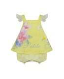 LAPIN HOUSE halter top in yellow color with ruffles.