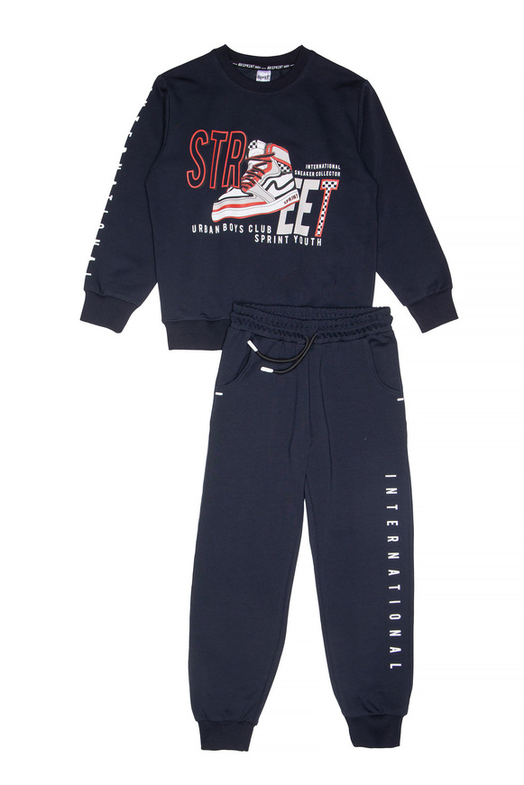 Σετ φόρμας SPRINT με στρογγυλή λαιμόκοψη σε χρώμα μπλε. 