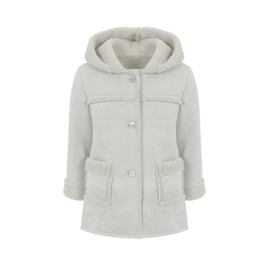 Παλτό LAPIN HOUSE σε εκρού χρώμα με suede υφή. 