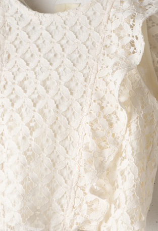 Σετ παντελόνα ΕΒΙΤΑ σε χρώμα εκρού, με ασορτί στέκα.