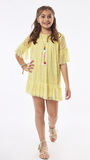 EBITA dress in yellow color with outer lining of tulle.