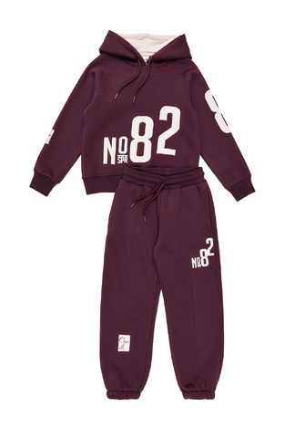 SPRINT tracksuit set in burgundy color.