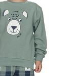 Πιτζάμα DREAMS σε χρώμα λαδί με καρό σχέδιο.