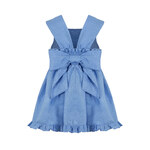 LAPIN HOUSE linen dress in siel color with an impressive bow on the back.