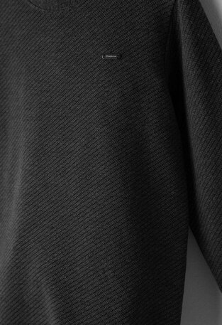 Cotton blouse with a HASHTAG neckline in anthracite-grey color.